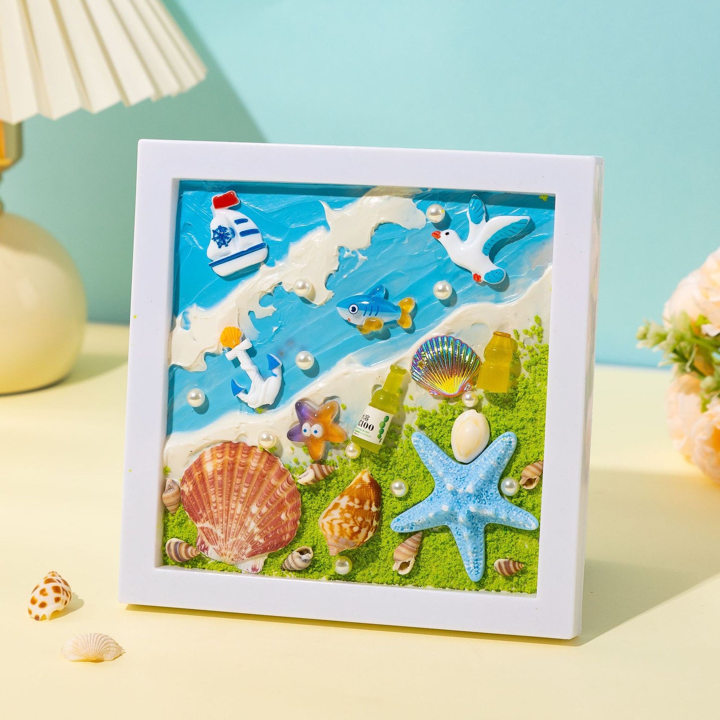 Un petit monde en cadre — mini paysage artisanal apaisant. 🎨🐚