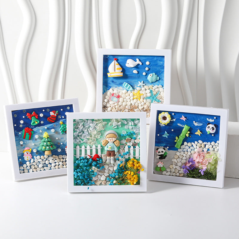 Un petit monde en cadre — mini paysage artisanal apaisant. 🎨🐚